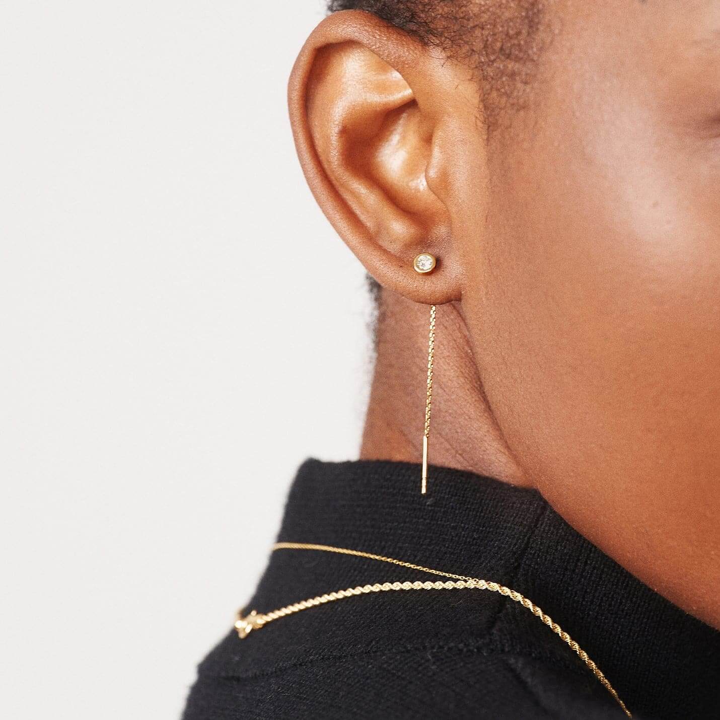 Solitaire Threader Earrings