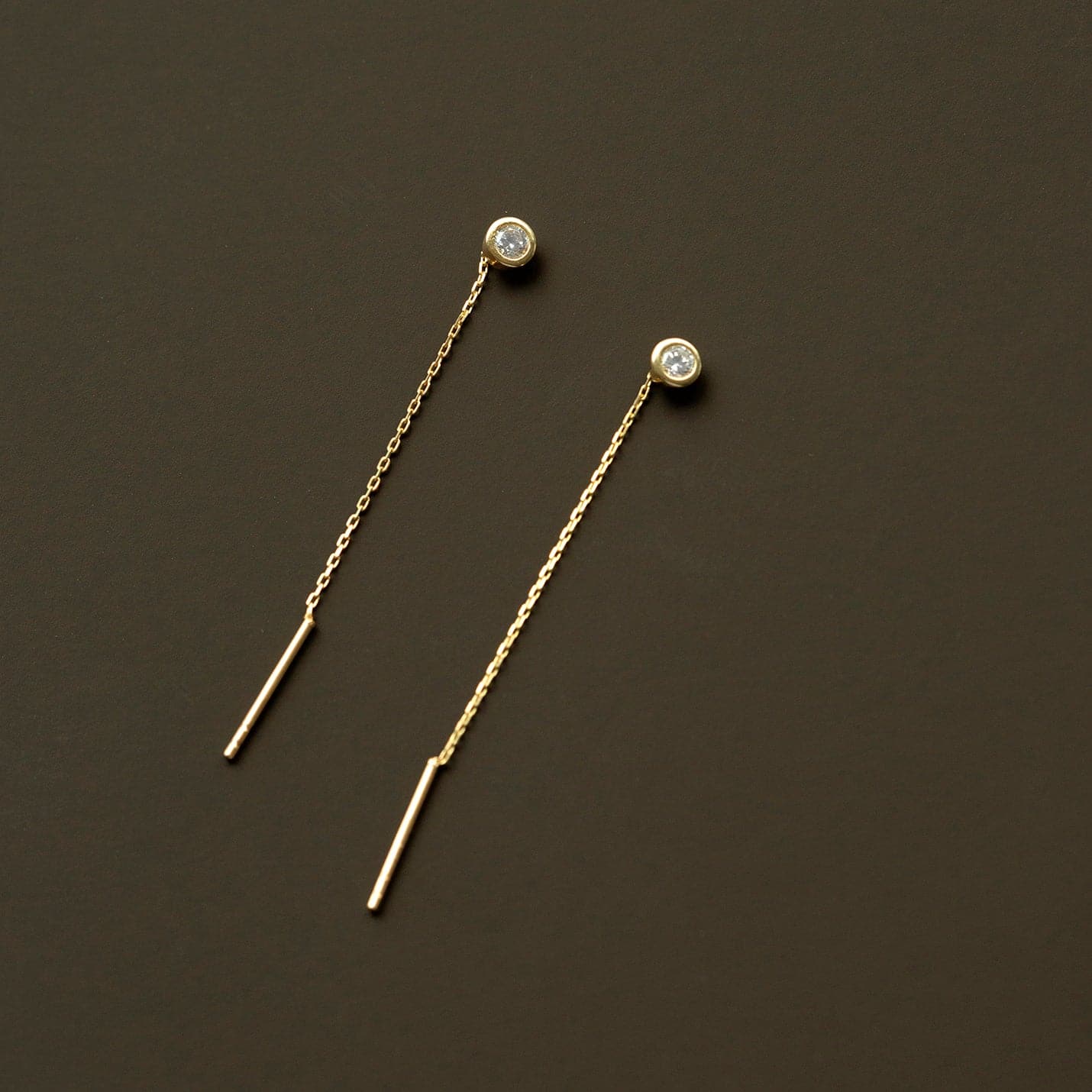 Solitaire Threader Earrings