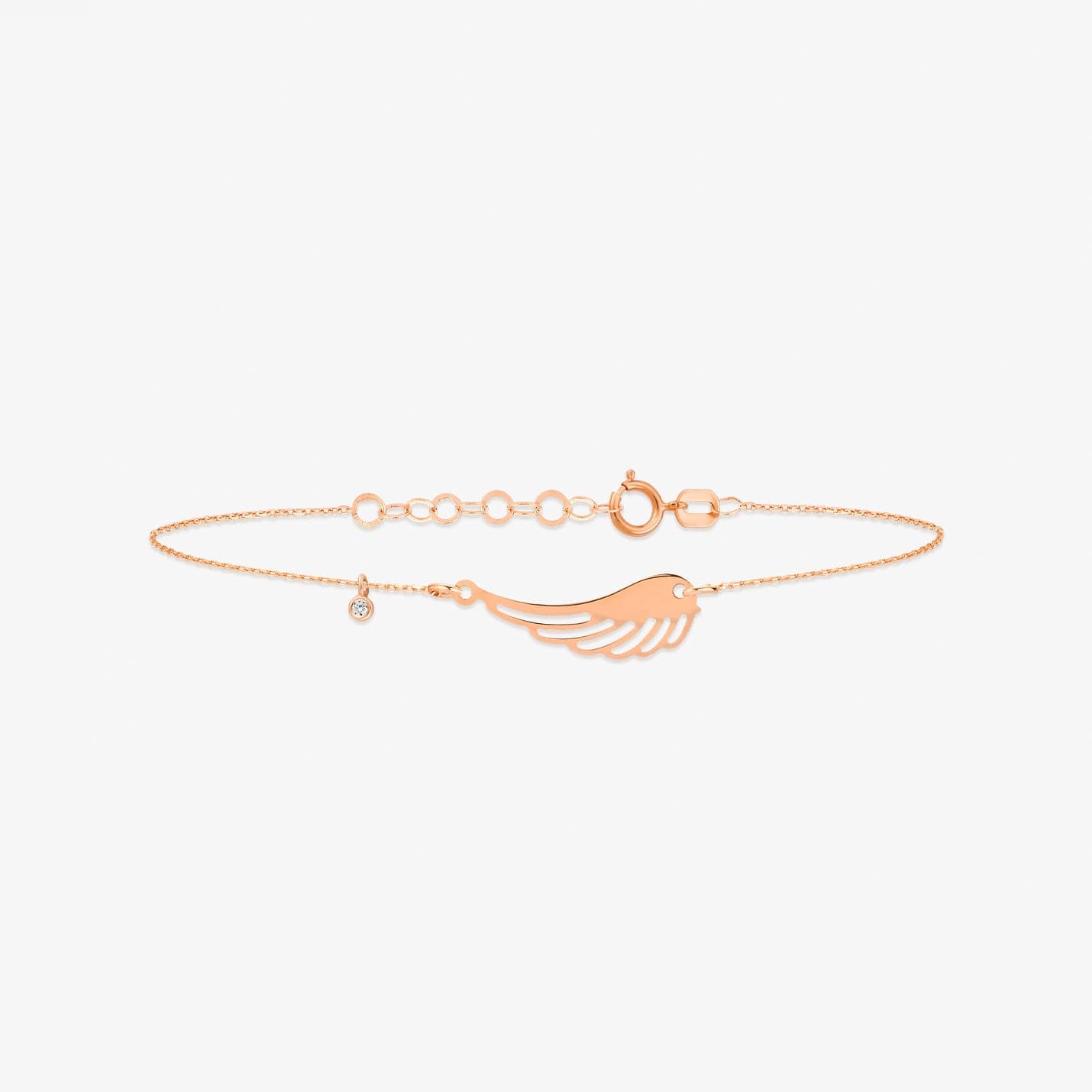 Diamond Wing Bracelet in 14K Solid Gold