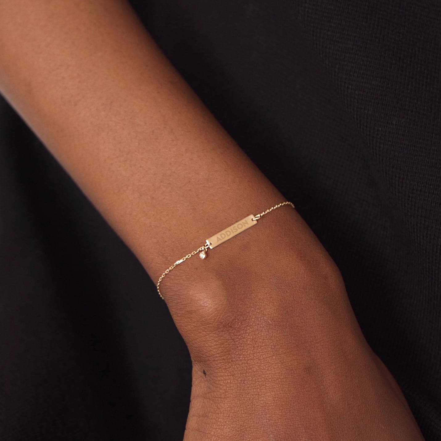 Diamond Engravable Bar Bracelet
