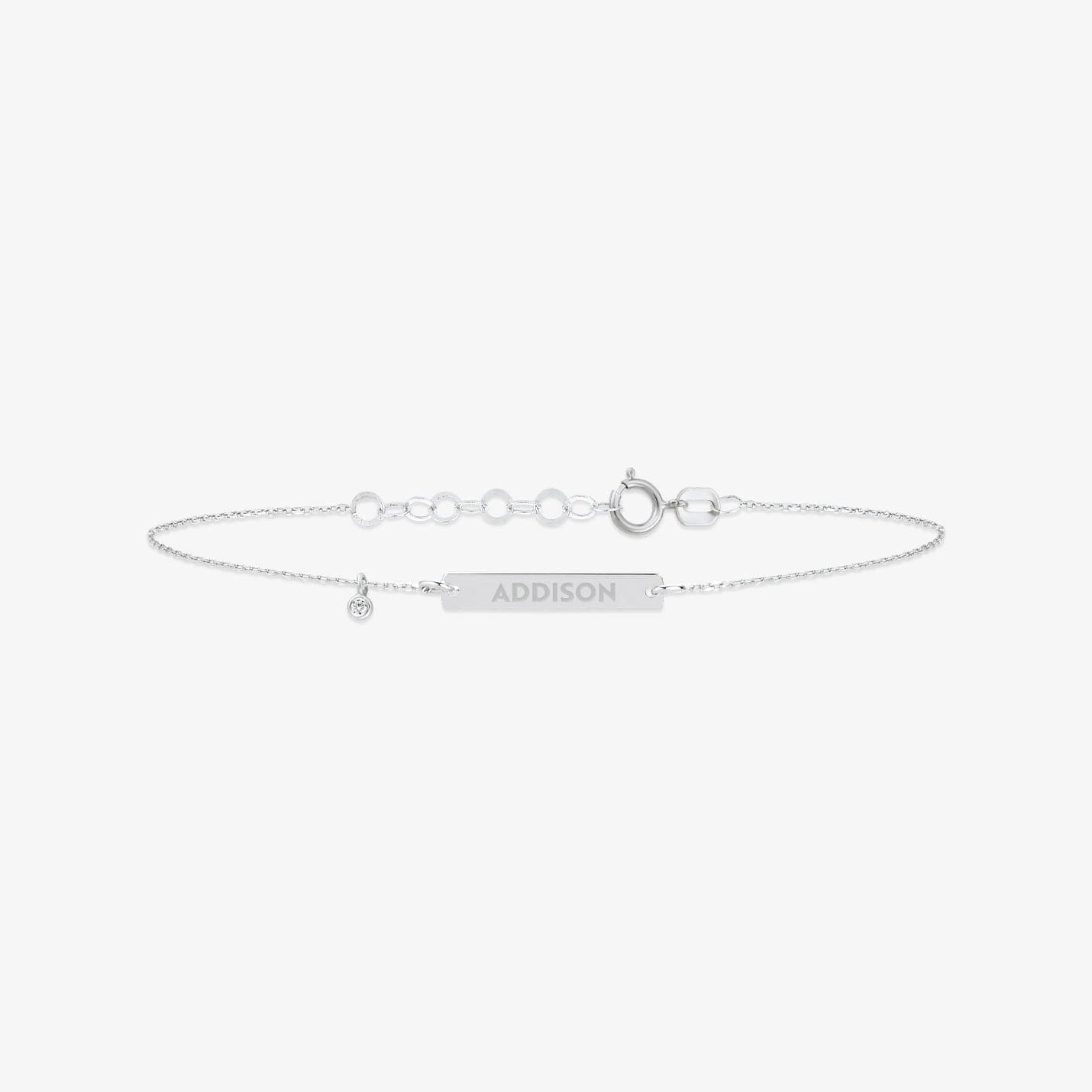 Diamond Engravable Bar Bracelet