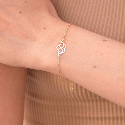 Bracelet Cœur Infini en Diamant en or 14 carats, ajustable