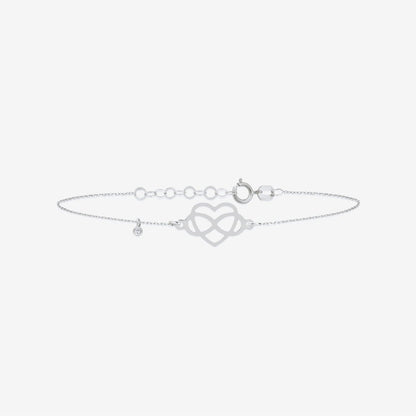 Bracelet Cœur Infini en Diamant en or 14 carats, ajustable