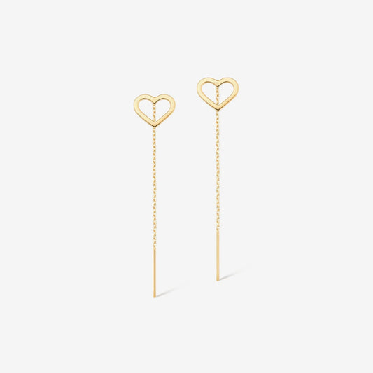 Heart Threader Earrings