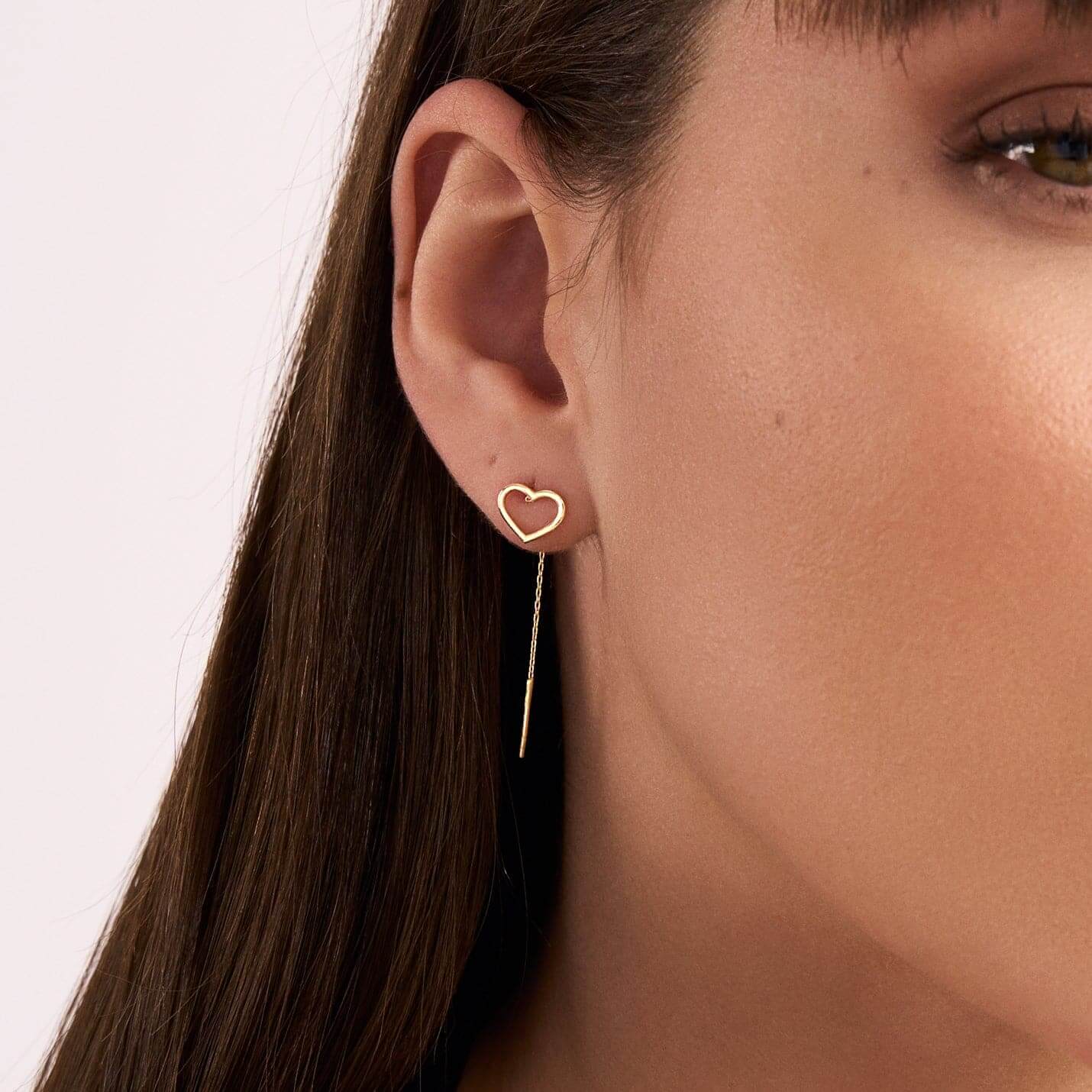 Heart Threader Earrings