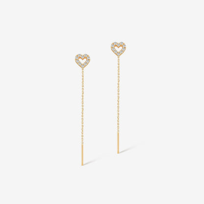 Heart Threaders in 14K Solid Gold