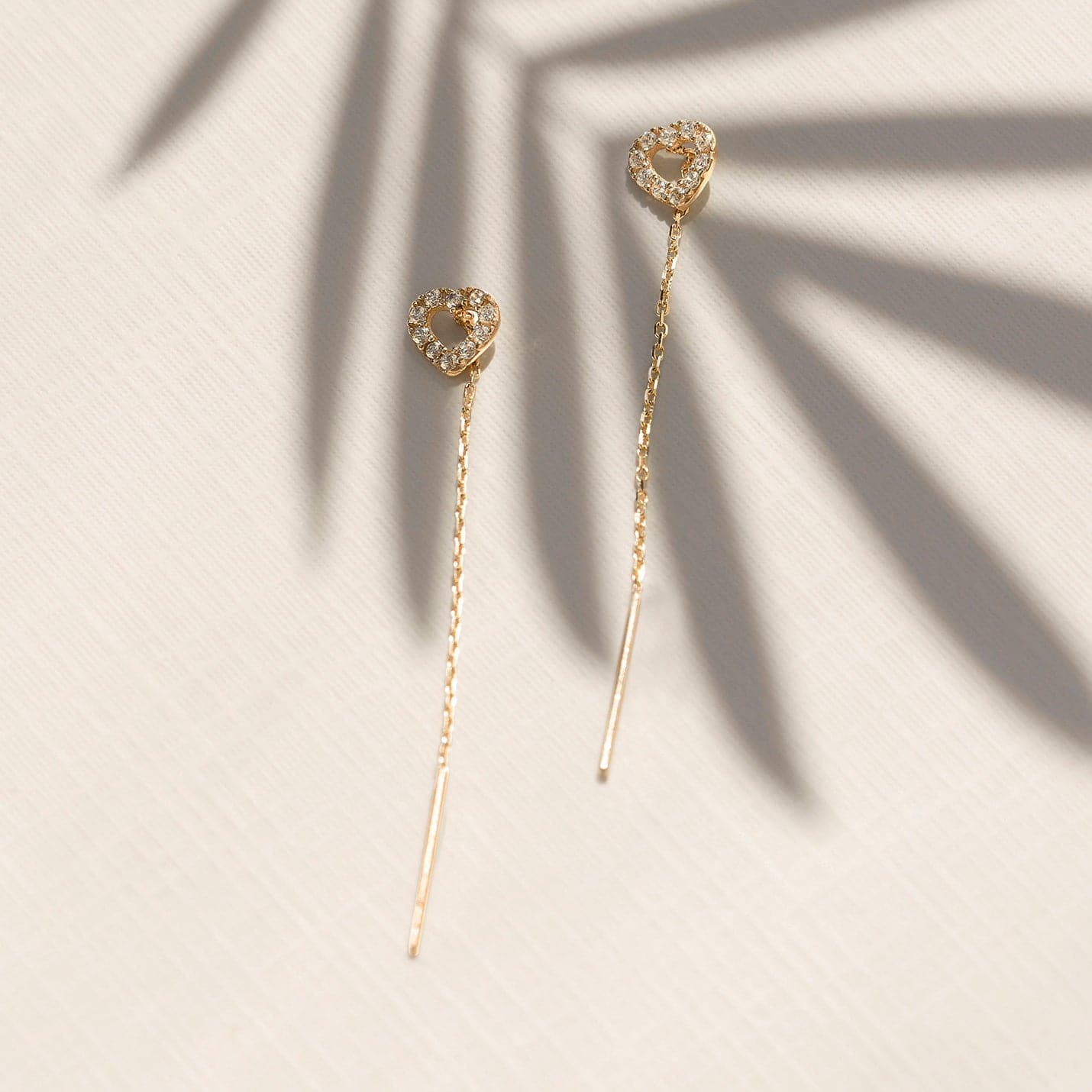 Heart Threaders in 14K Solid Gold