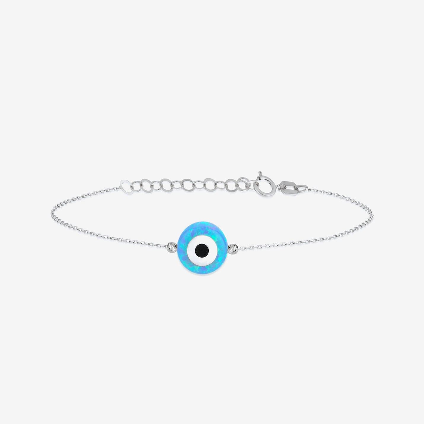 Opal Evil Eye Bracelet in 14K Solid Gold