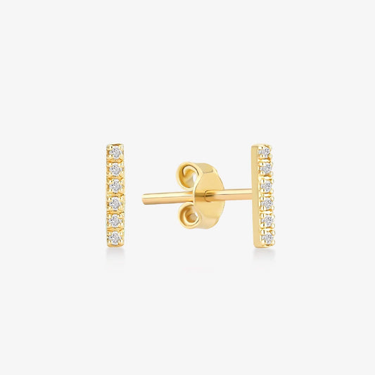 1/20 CT. T.W. Diamond Pave Bar Stud Earrings in 14K Solid Gold