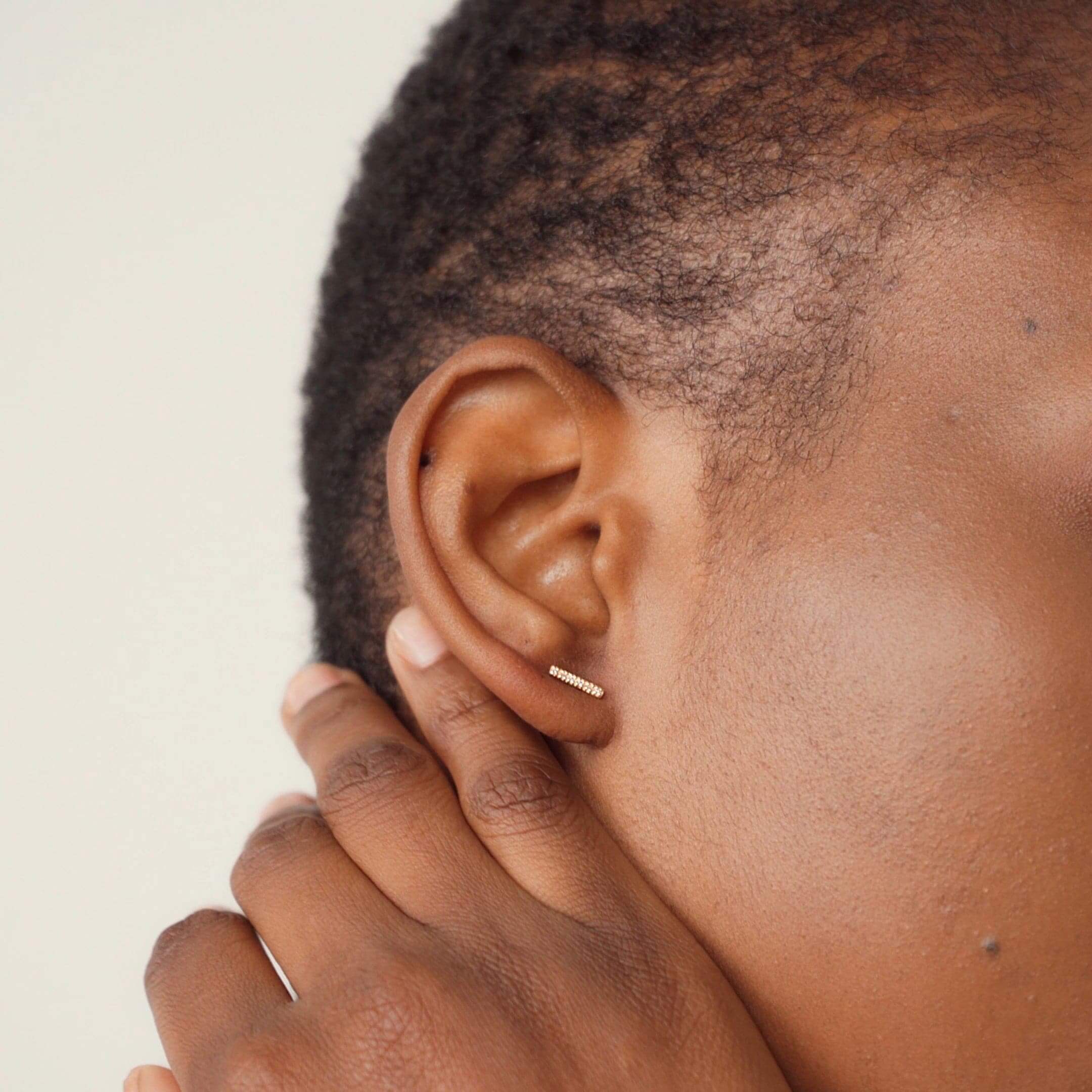 Diamond Pave Bar Stud Earrings