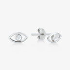 Diamond Evil Eye Stud Earrings