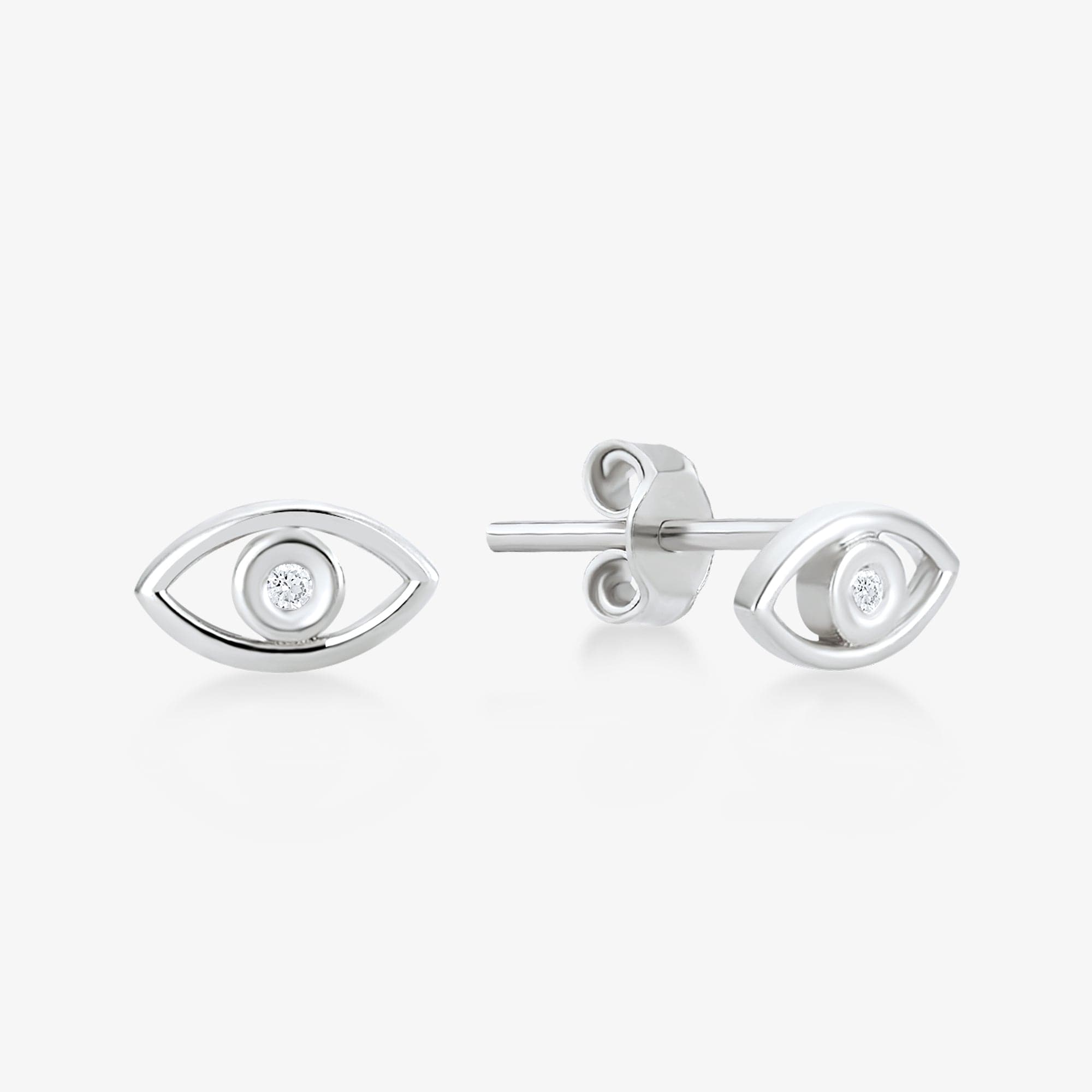 Diamond Evil Eye Stud Earrings