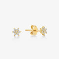 Diamond Flower Stud Earrings