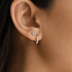 Diamond Flower Stud Earrings