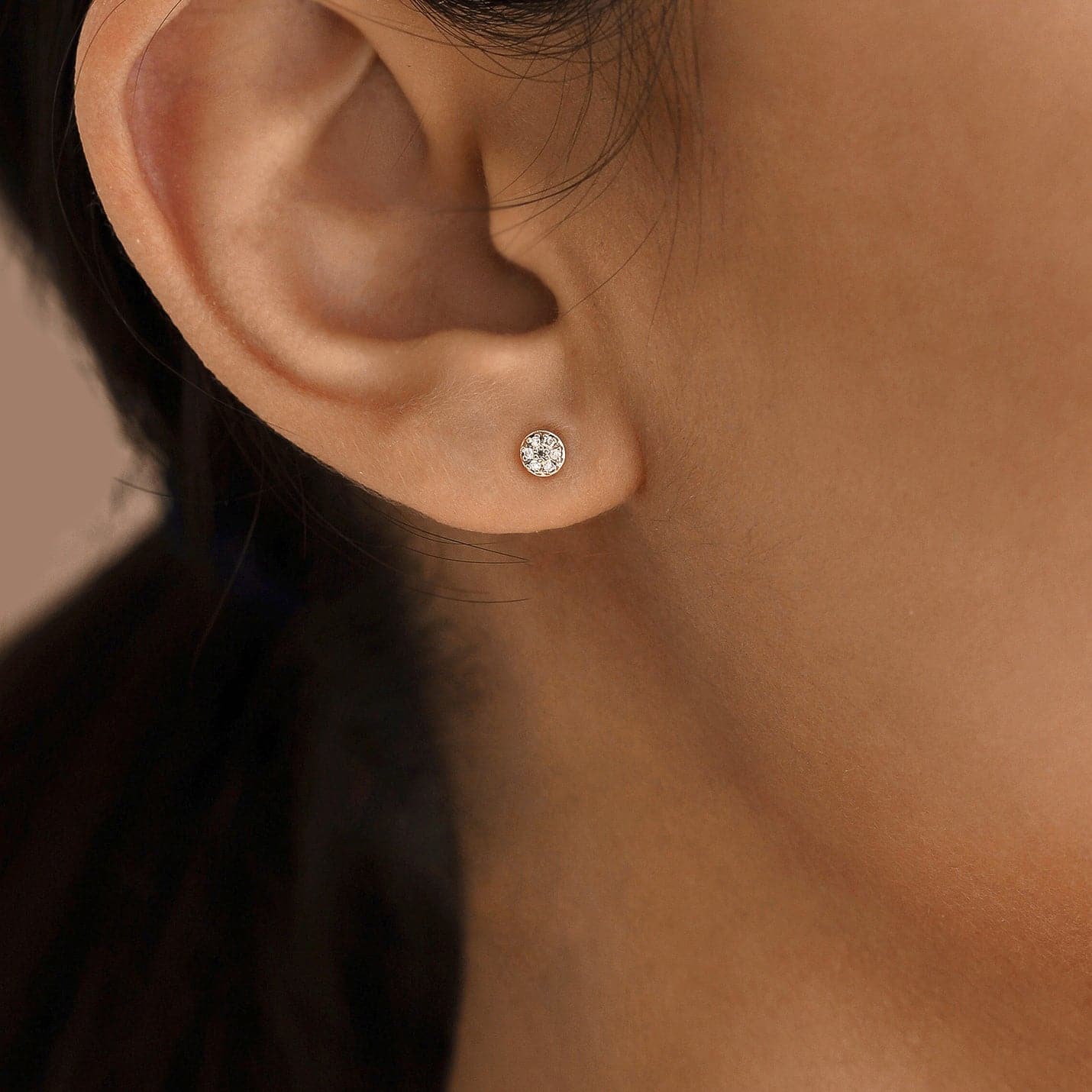 Diamond Pave Dot Earrings