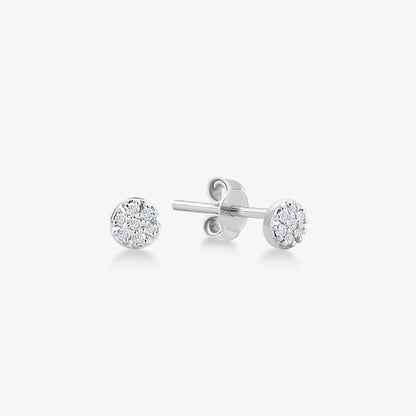 Diamond Pave Dot Earrings in 14K Solid Gold