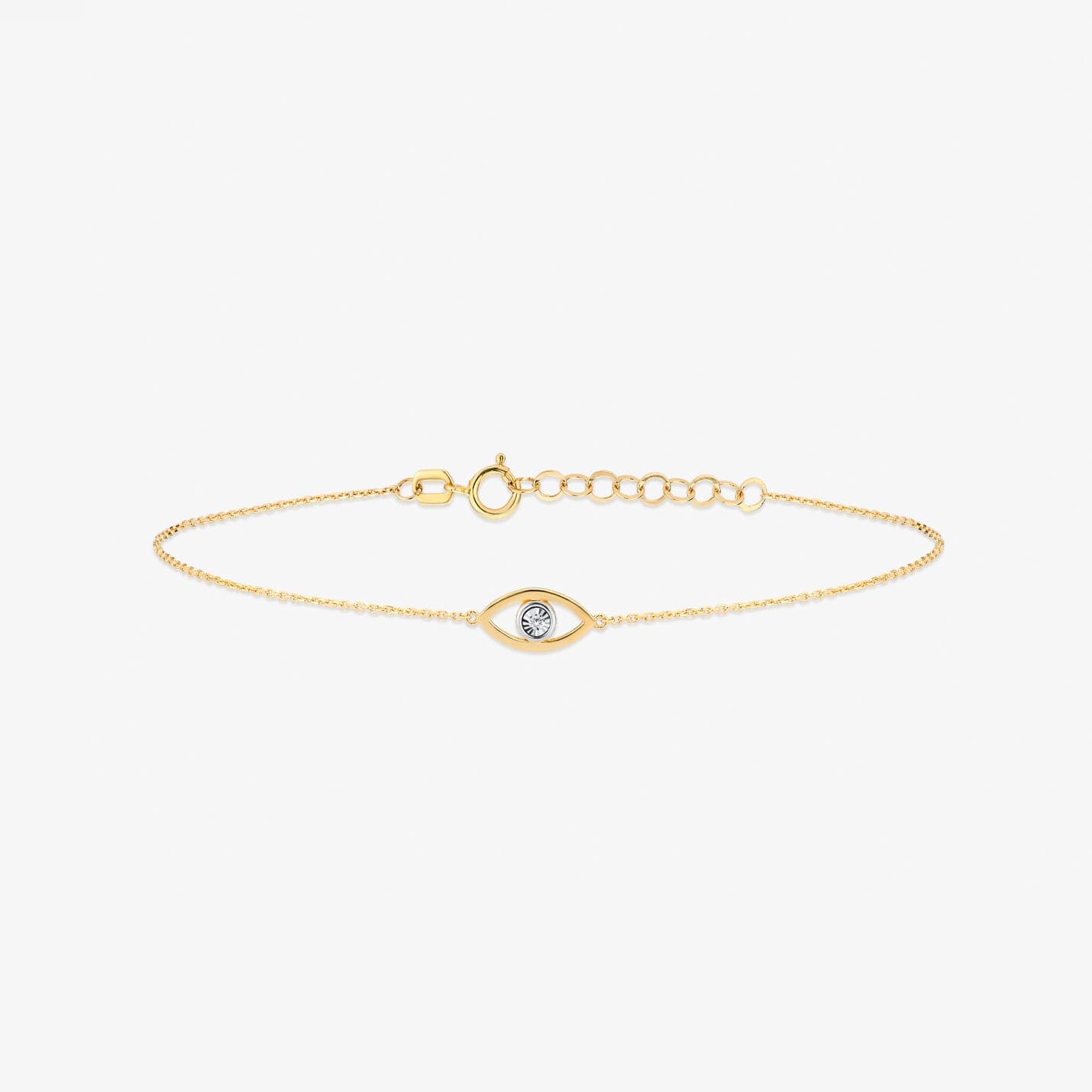 Diamond Evil Eye Outline Bracelet