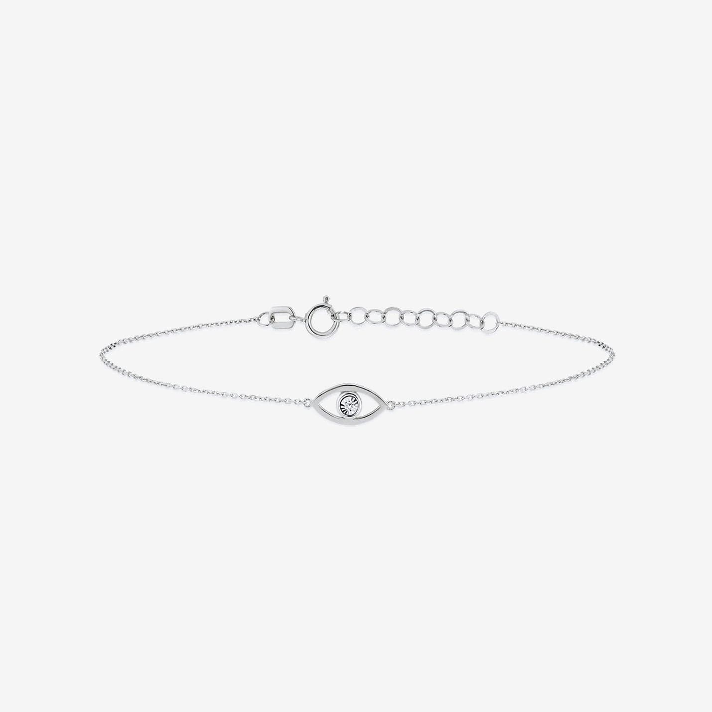 Diamond Evil Eye Outline Bracelet