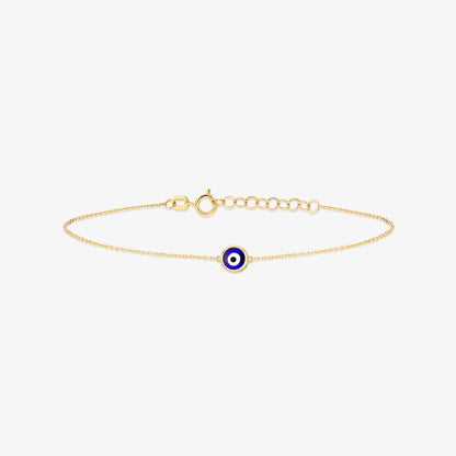 Mini Evil Eye Bracelet in 14K Solid Gold