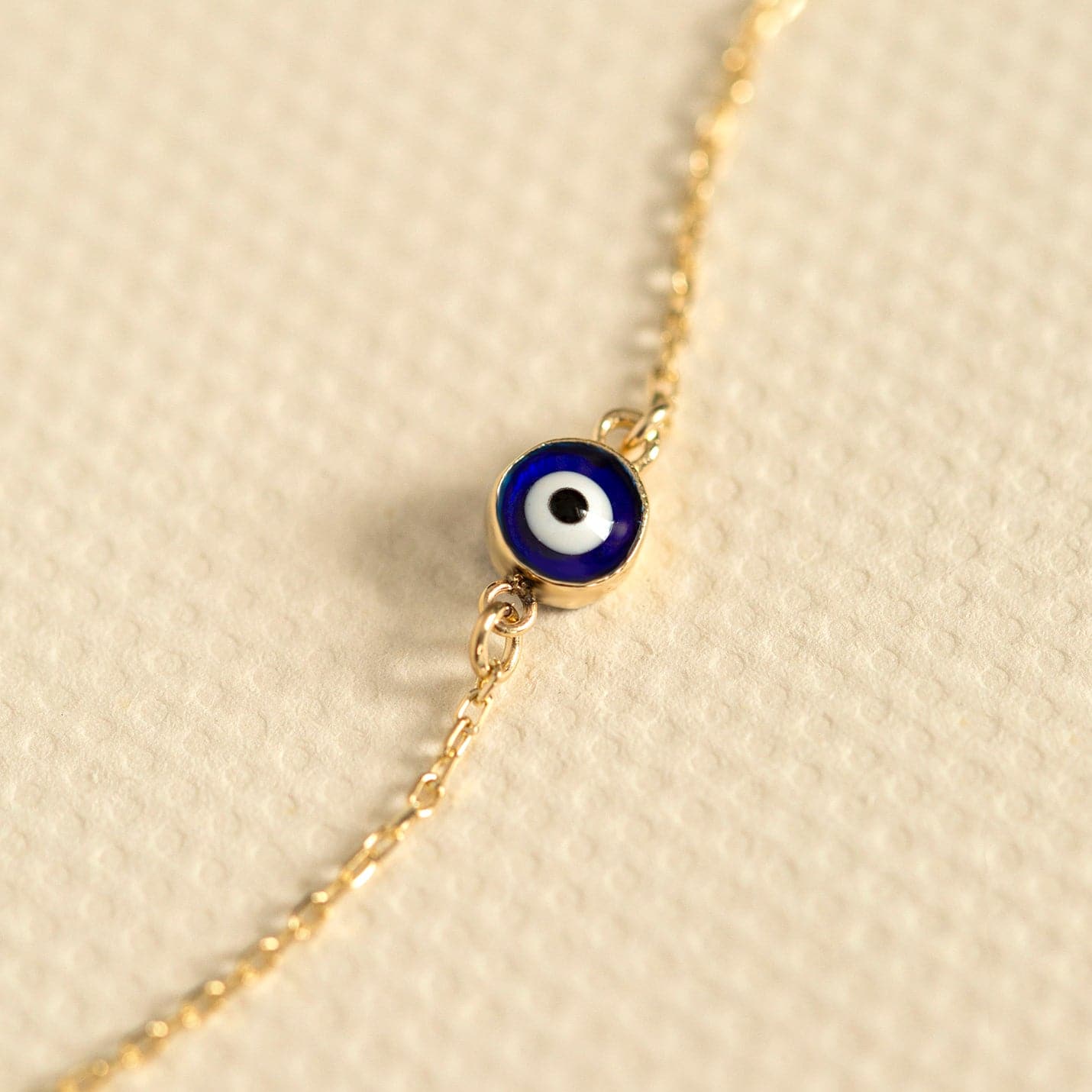 Mini Evil Eye Bracelet in 14K Solid Gold