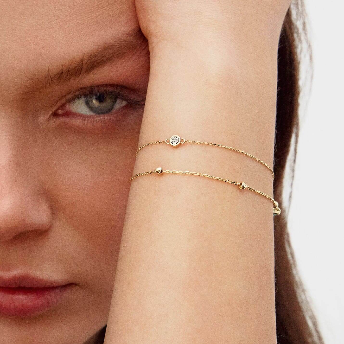 Bezel-Set Diamond Solitaire Bracelet