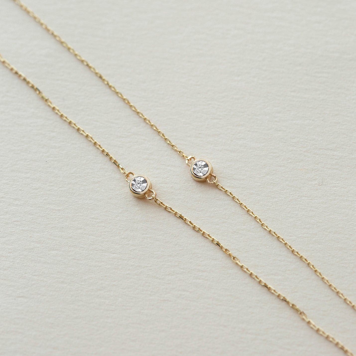 Bezel-Set Diamond Solitaire Bracelet