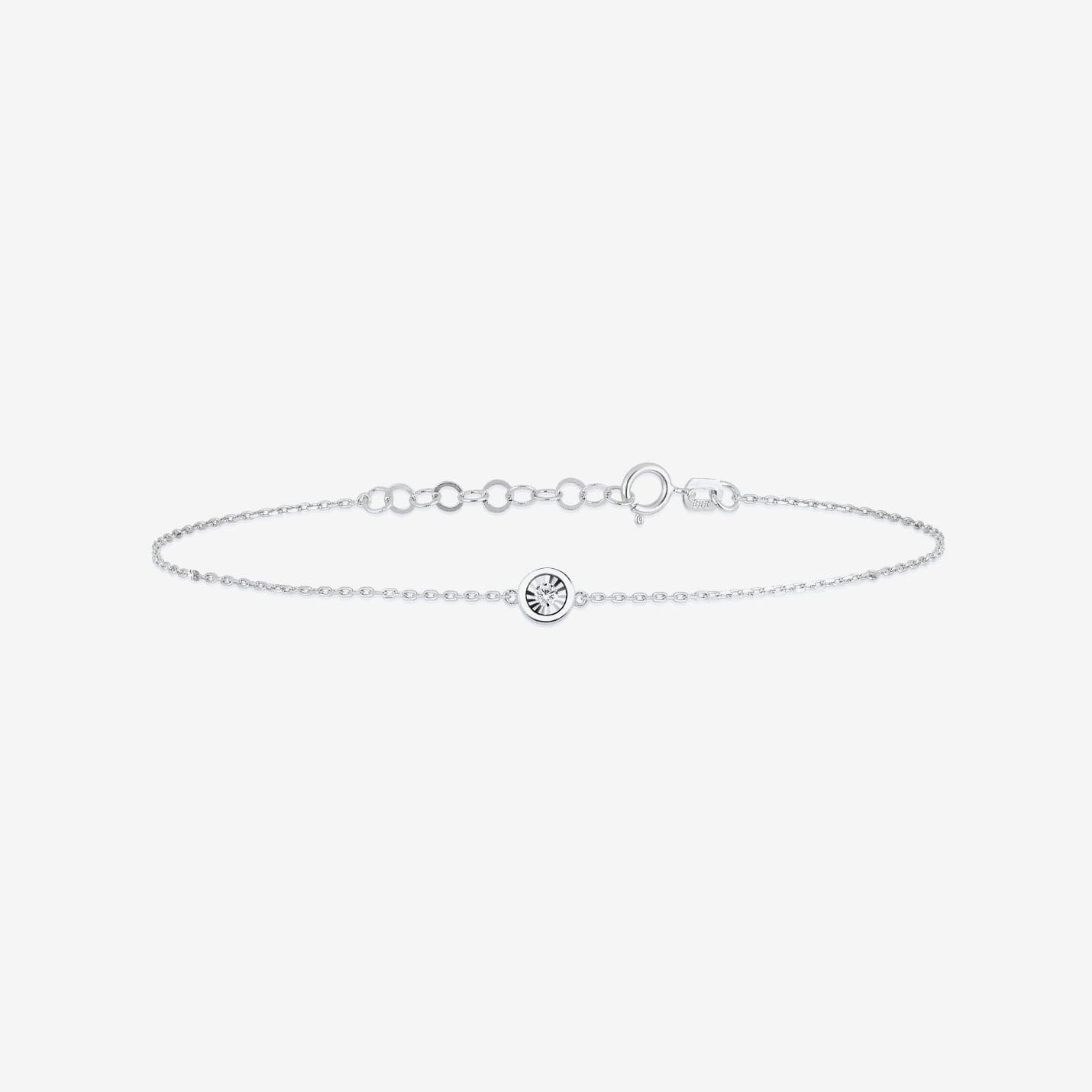 Bezel-Set Diamond Solitaire Bracelet