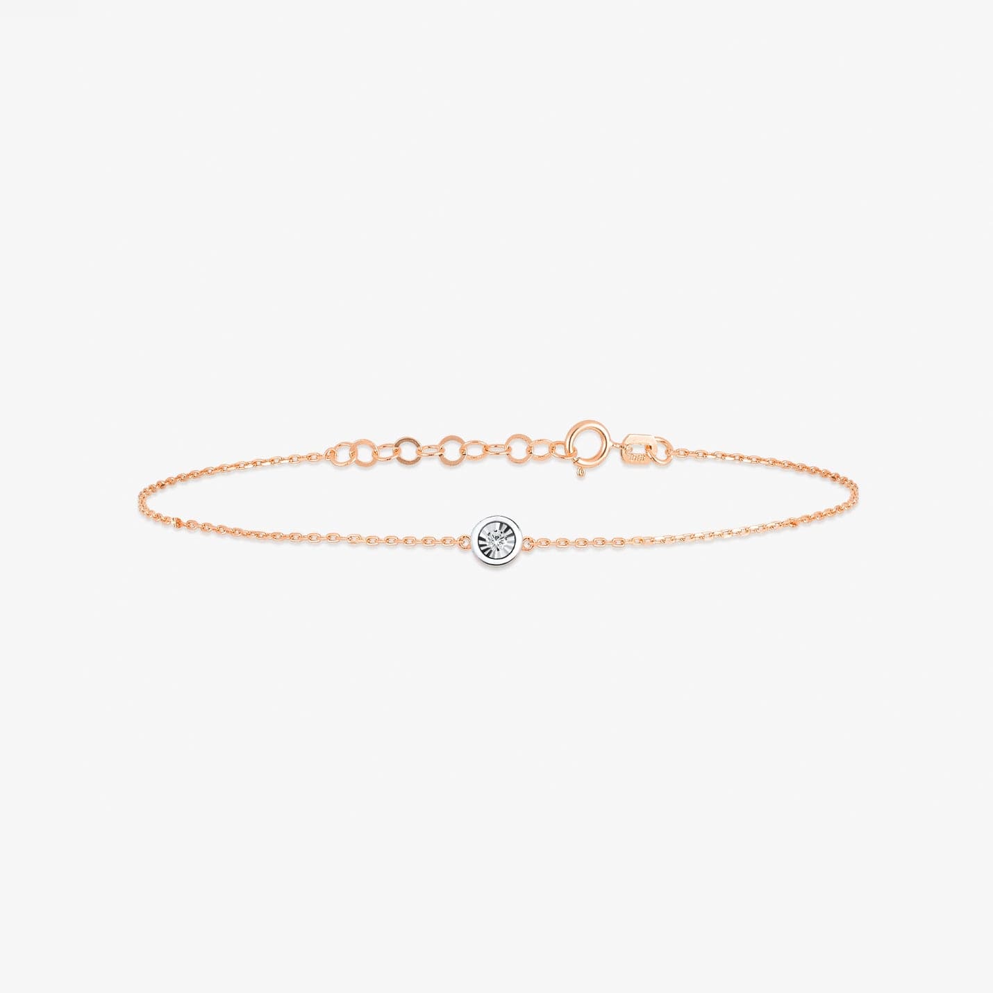 Bezel-Set Diamond Solitaire Bracelet