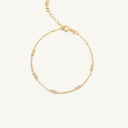 Diamond Bezel Station Bracelet in 14K Solid Gold