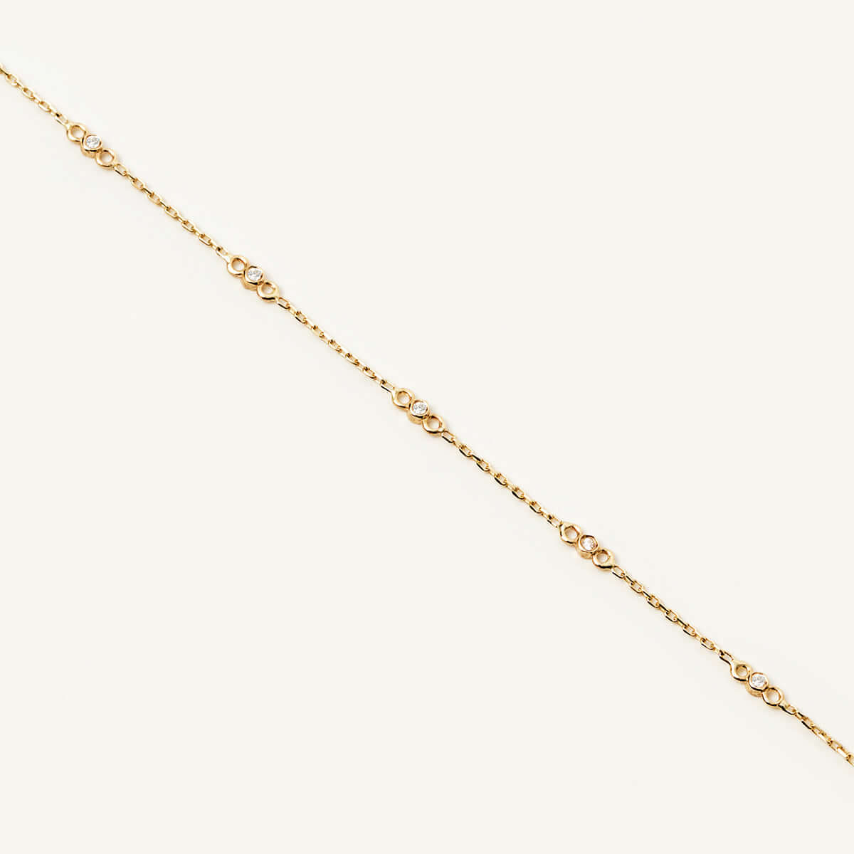 Diamond Bezel Station Bracelet in 14K Solid Gold