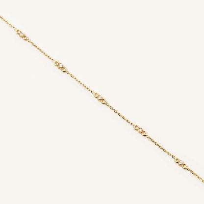 Diamond Bezel Station Bracelet in 14K Solid Gold