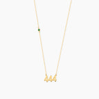 Personalized Custom Number Necklace with Birthstone