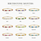 Baguette Birthstone and Diamond Stacking Ring