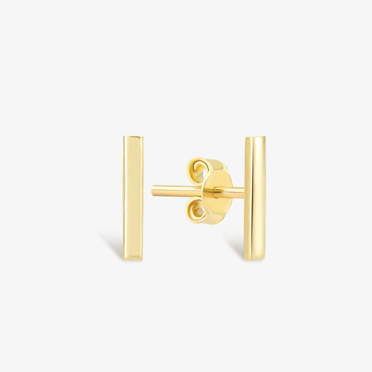 Bar Stud Earrings in 14K Solid Gold