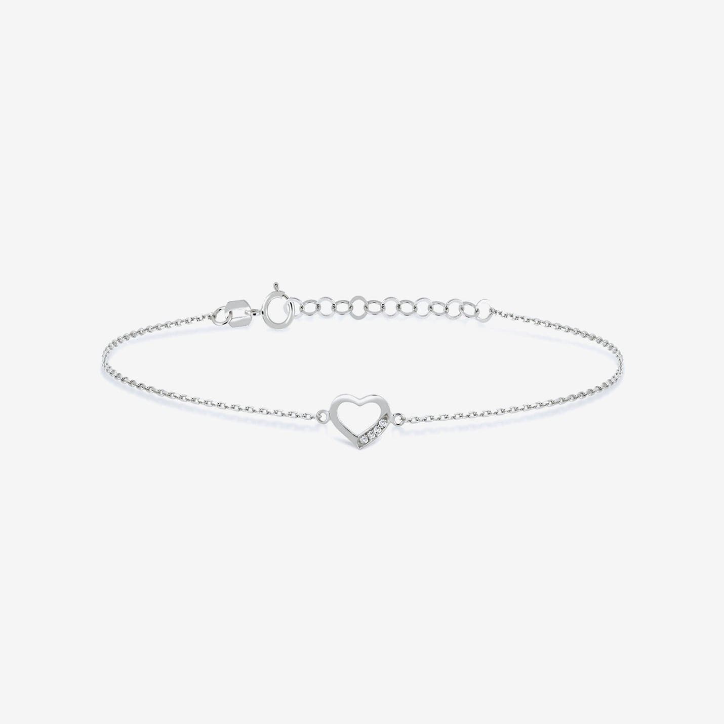 Diamond Small Heart Bracelet in 14K Solid Gold