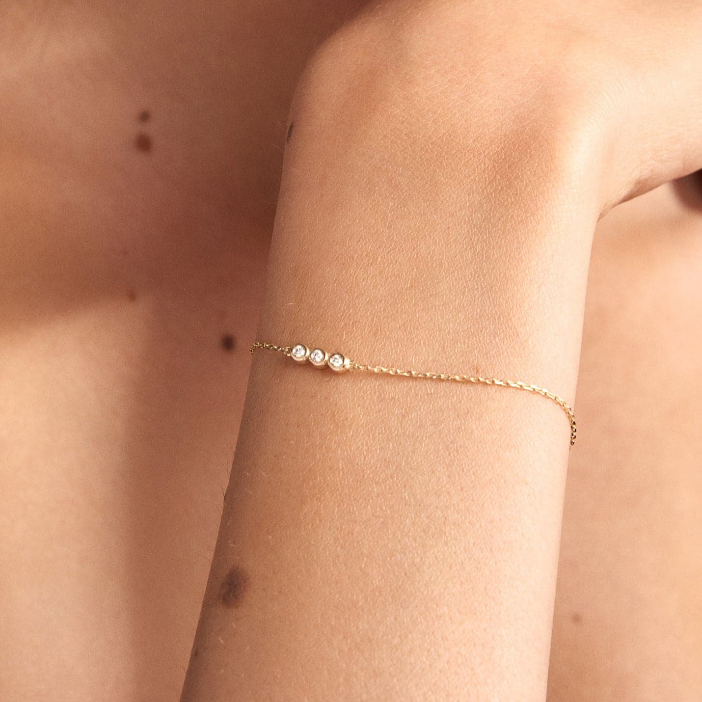 Diamond Three Stone Bracelet