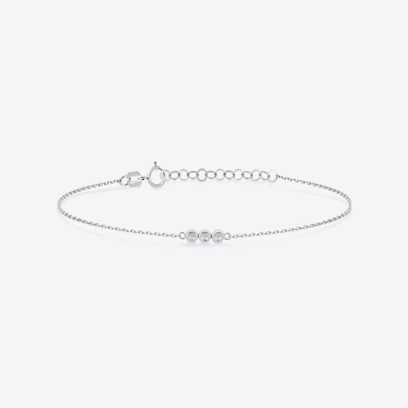 Diamond Three Stone Bracelet