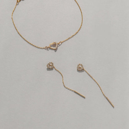 Mini Heart Bracelet in 14K Solid Gold