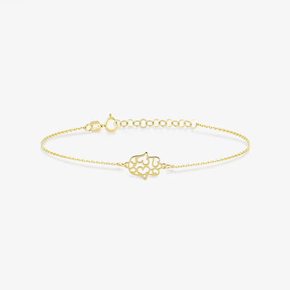 Hamsa Hand Bracelet in 14K Solid Gold