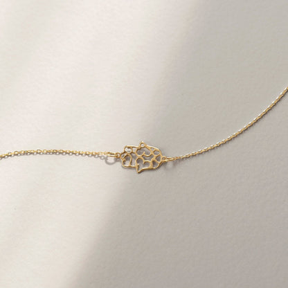 Hamsa Hand Bracelet in 14K Solid Gold