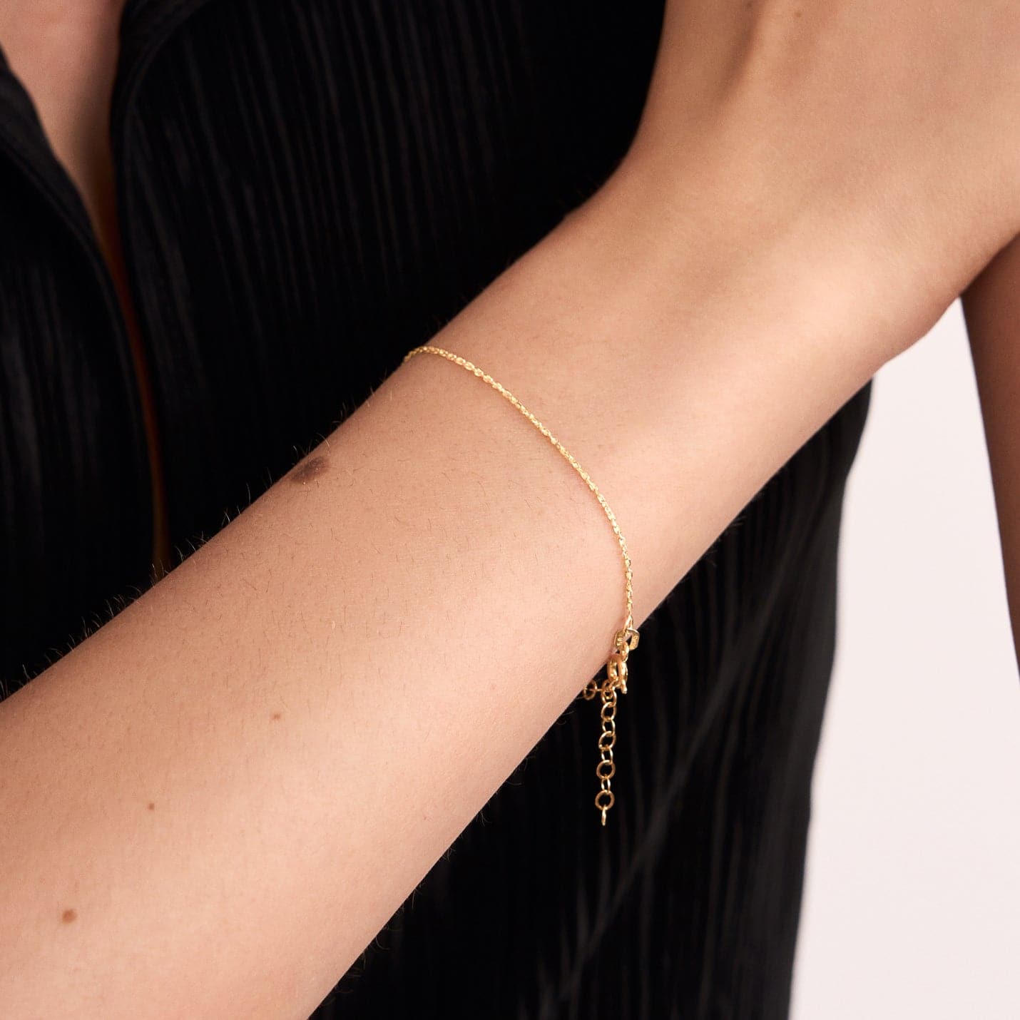 Cable Bracelet in 14K Solid Gold, Adjustable