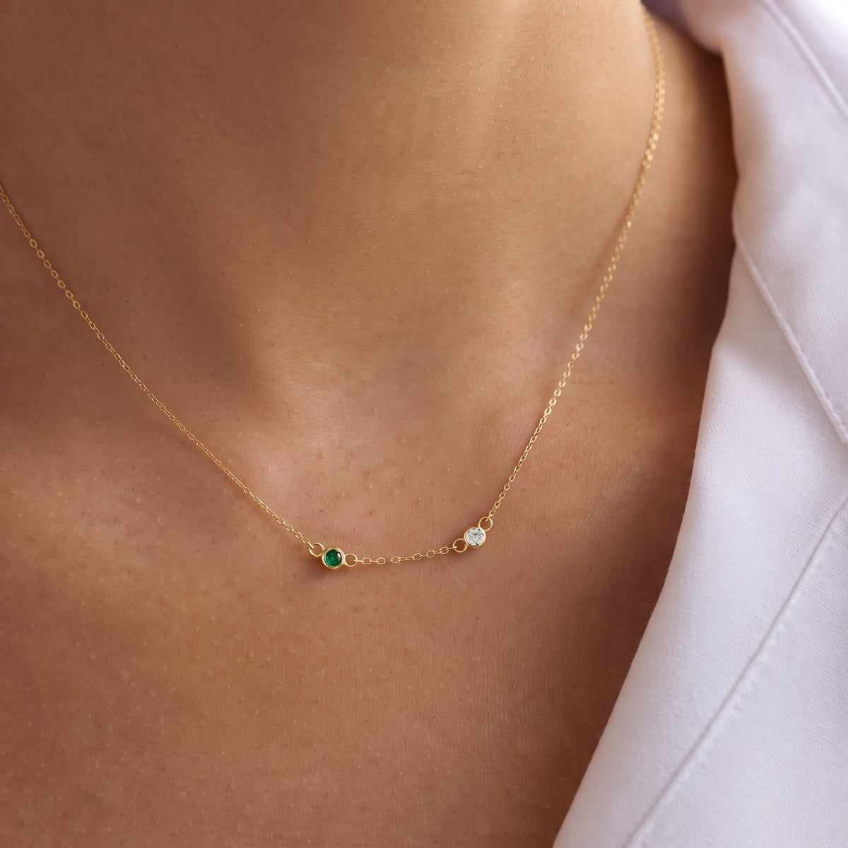 Personalized Dual Birthstone Necklace