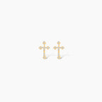 Diamond Cross Stud Earrings