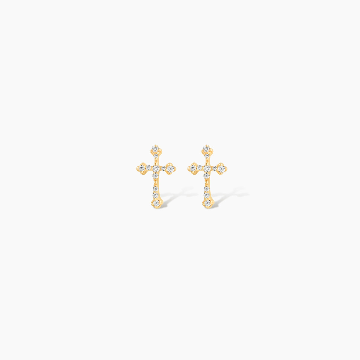 Diamond Cross Stud Earrings