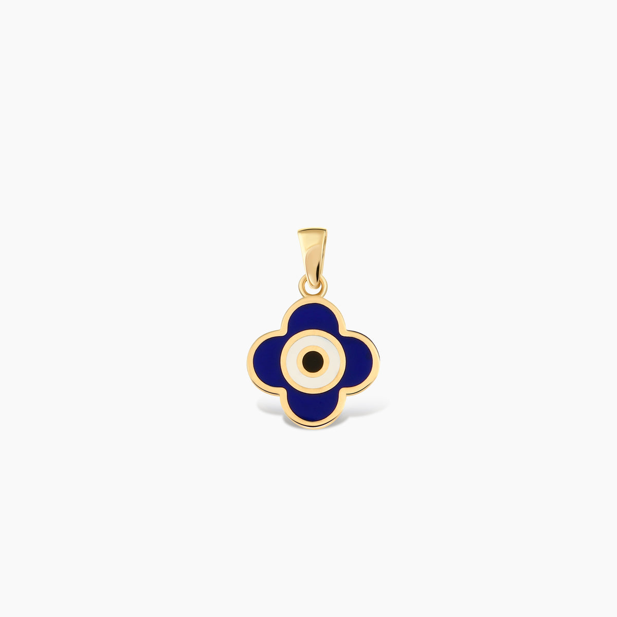 Blue Enamel Evil Eye Clover Charm