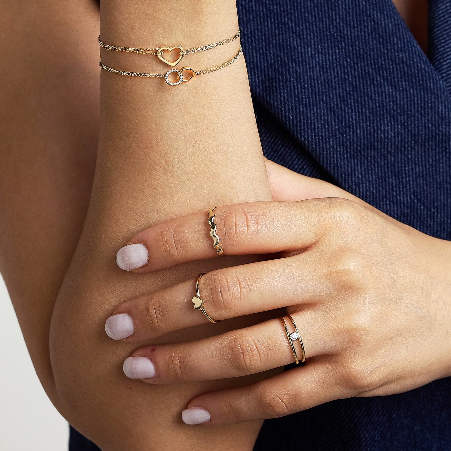 Puffed Heart Stacking Ring