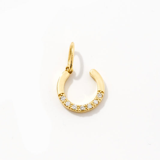 Diamond Horseshoe Charm