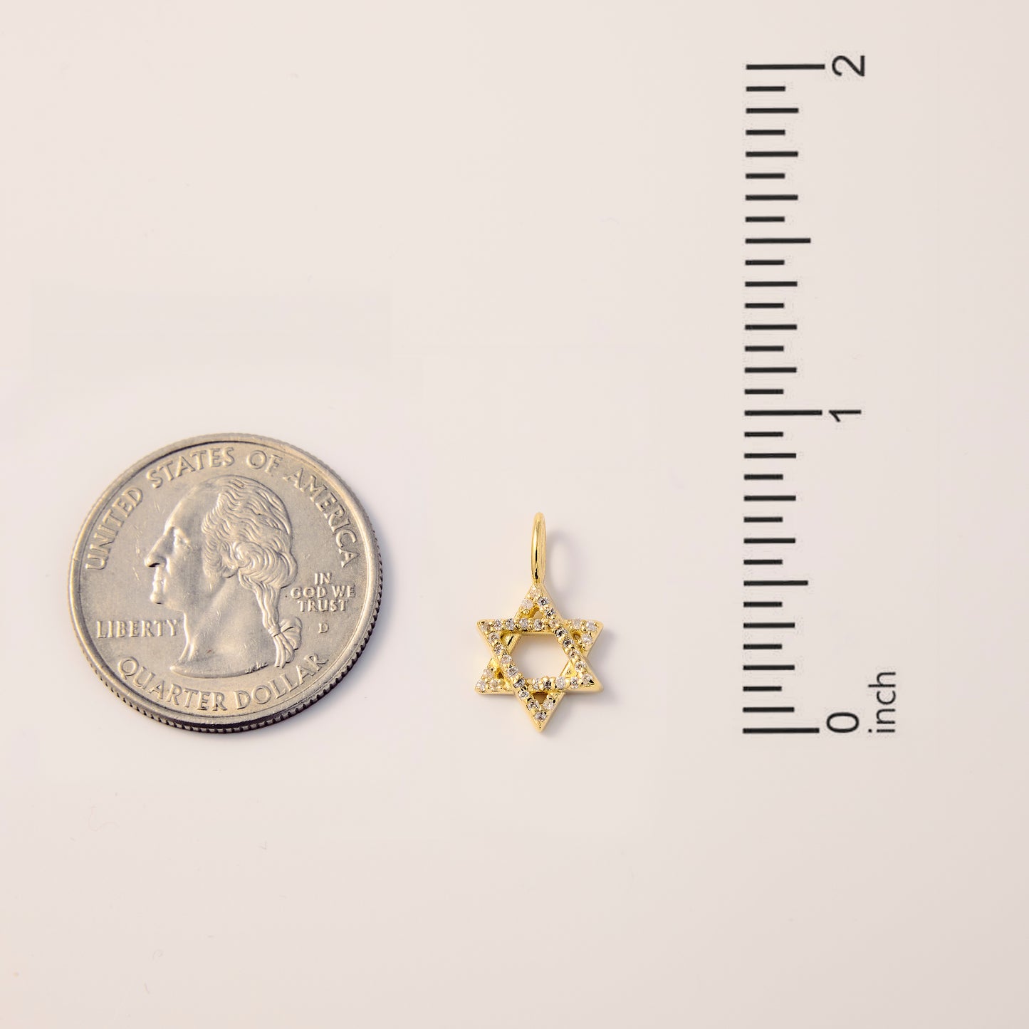 Diamond Star of David Charm