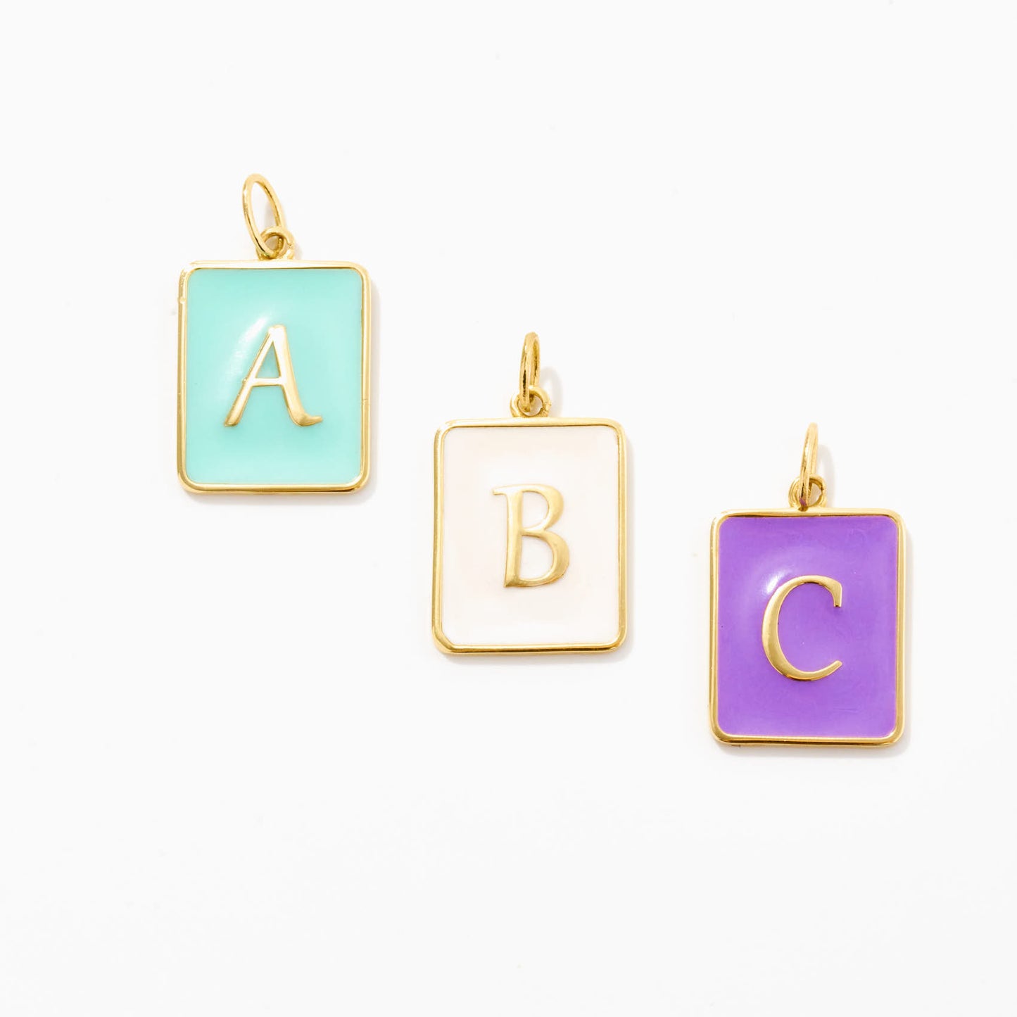 Letter Charm with Enamel