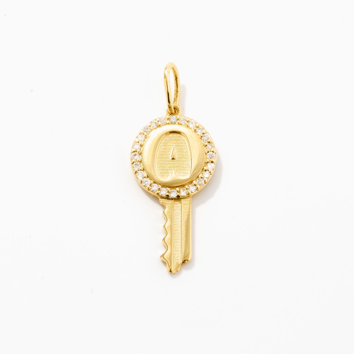 Diamond Key Letter Charm